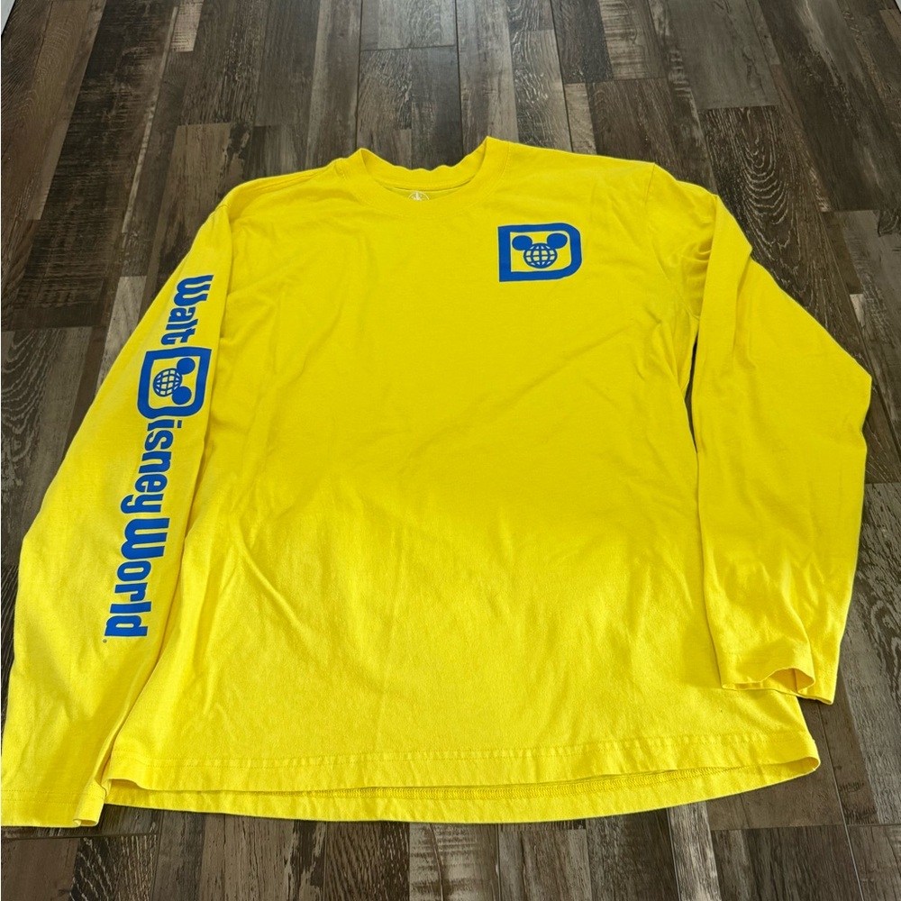 Disney Yellow Long Sleeve Tee with Blue Logo